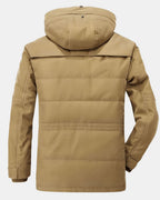 Parka larga con capucha cálida