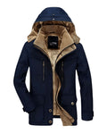 Parka larga con capucha cálida