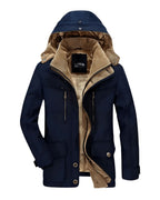 Parka larga con capucha cálida