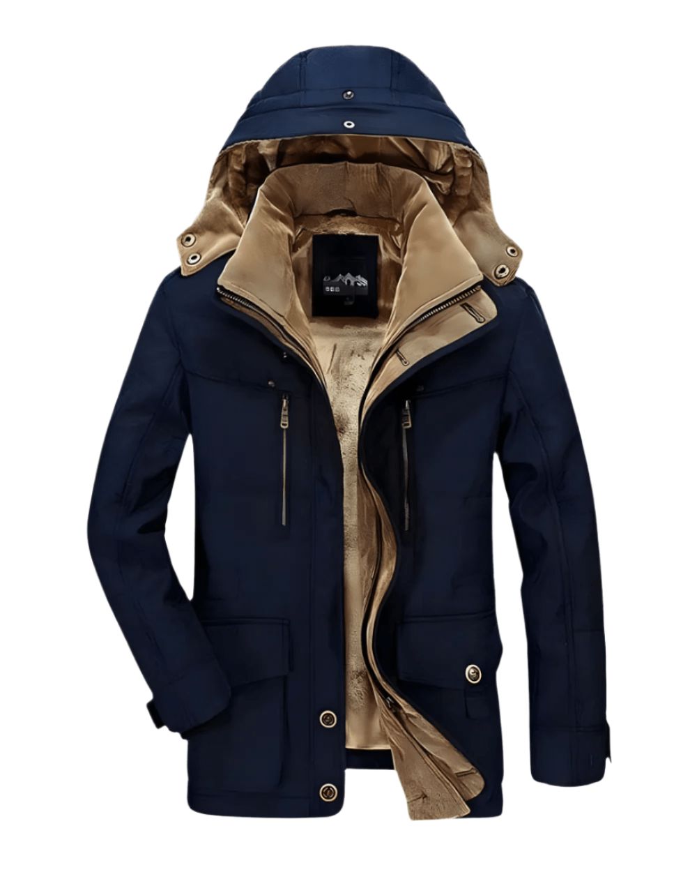 Parka larga con capucha cálida