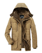 Parka larga con capucha cálida