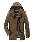 Parka larga con capucha cálida