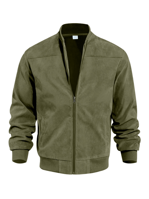 Chaqueta bomber de ante elegante