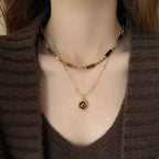 Kaia Collar Doble Capa con Ojo de Tigre