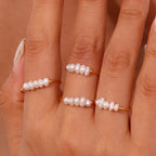 Elena Anillo Dorado de Acero Inoxidable con Perla de Agua Dulce