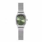 Esmeralda Reloj Ovalado Verde de Acero Inoxidable